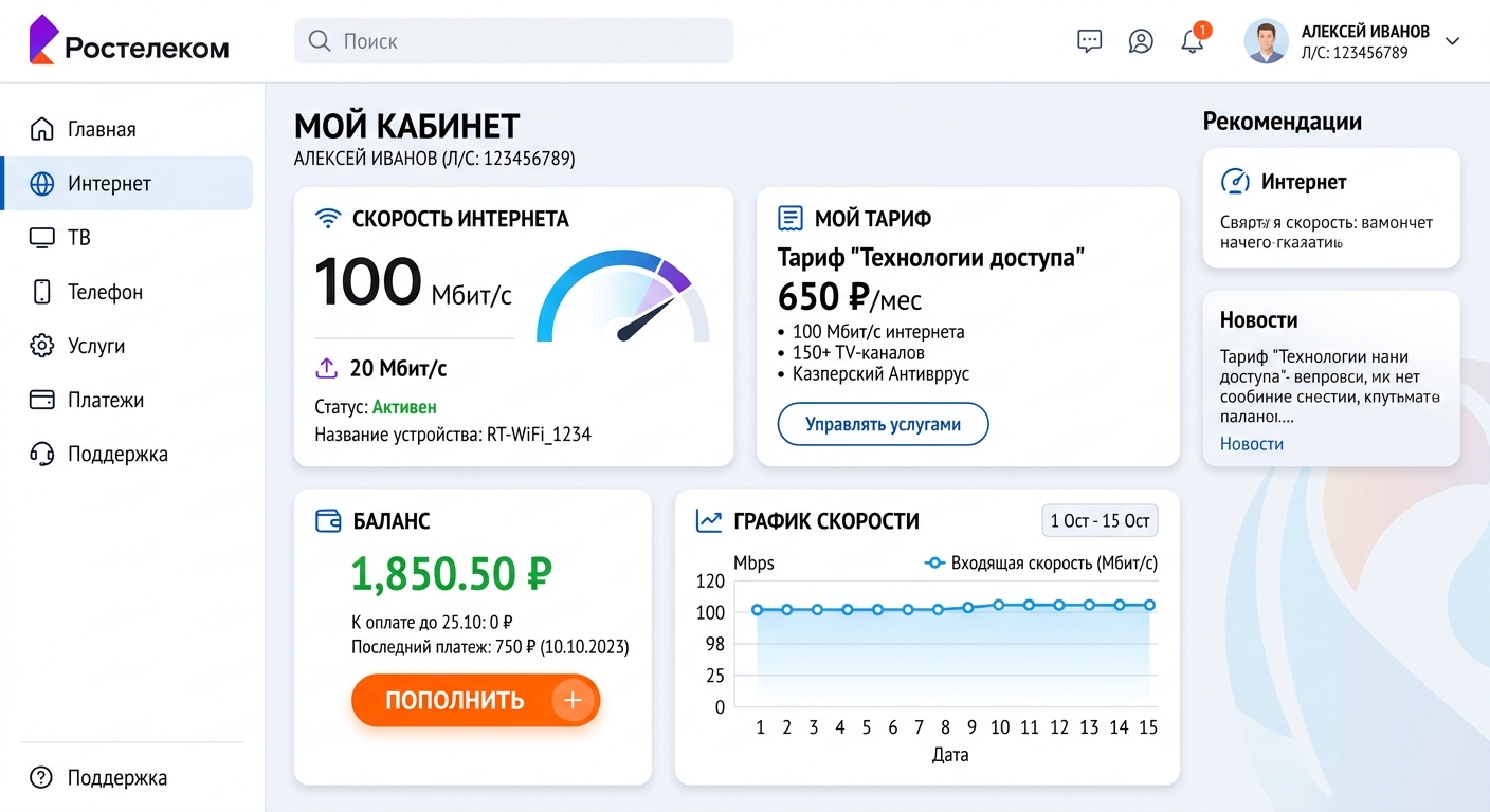Личный кабинет Ростелеком